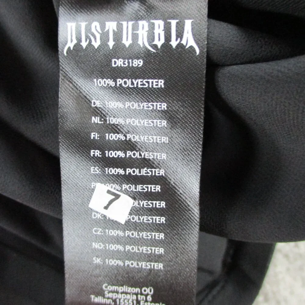 Disturbia Dress Women US 6 UK 10 Black Reflections Black Frill Detail Sleeveless - Picture 9 of 10